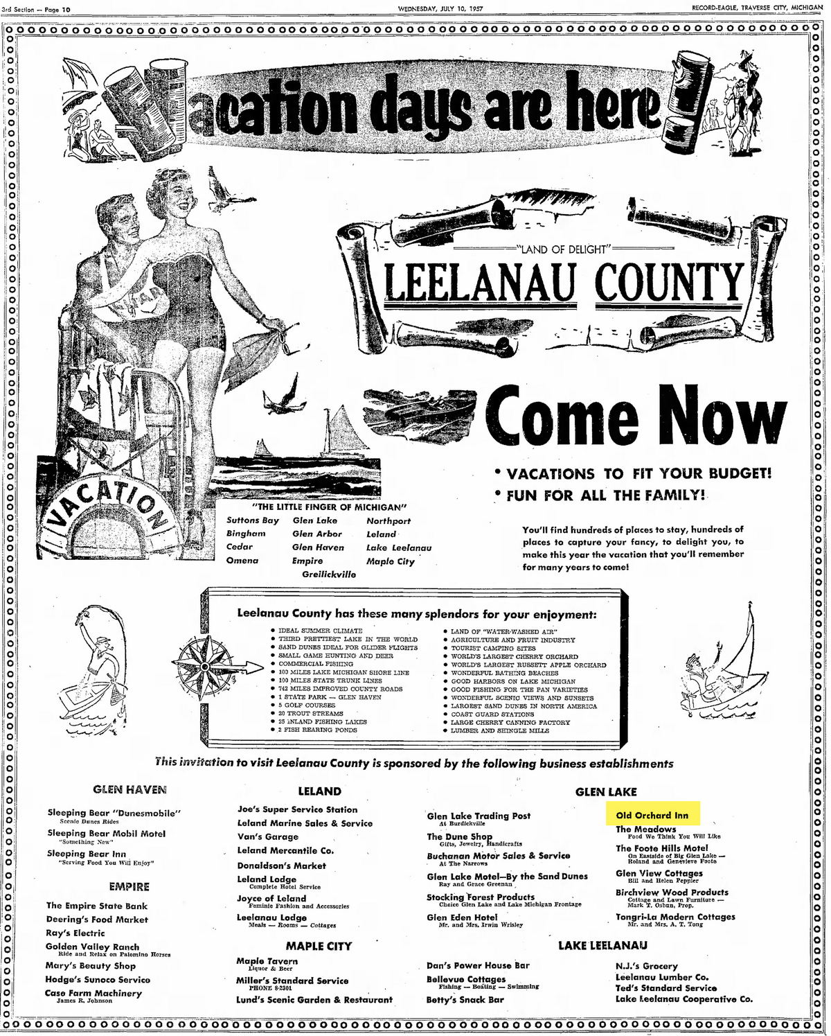 Old Orchard Inn (Tonawanda, Tonawathya Resort) - July 10 1957 Ad (newer photo)